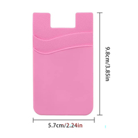 Porte-cartes de téléphone portable en silicone personnalisé, durable, antidérapant, avec adhésif pour l'arrière du téléphone, double couche, en silicone