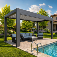 Kits de pergola en aluminium de luxe à lames orientables, pour l'extérieur, à monter soi-même, avec toit rétractable motorisé, imperméable, écologique, pour l'ombrage