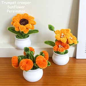 Plantas en Maceta Acabadas al por Mayor, Adornos de Escritorio, Varillas Retorcidas Hechas a Mano, Flores Simuladas, Mini Bonsái, Regalos de Navidad - Product Image 1