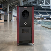 Cheminée mobile à air chaud à granulés de biomasse, autoportante, en acier, avec roulettes, pour ferme et cave à vin