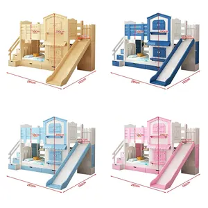 Tempat tidur susun anak-anak, gaya Amerika Pink Putri tempat tidur ganda kualitas tinggi kayu Solid kamar tidur furnitur tempat tidur untuk anak-anak