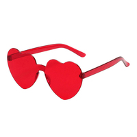 Lunettes de soleil sans monture en forme de cœur, transparentes, multicolores, pour fête, promotion, cadeau