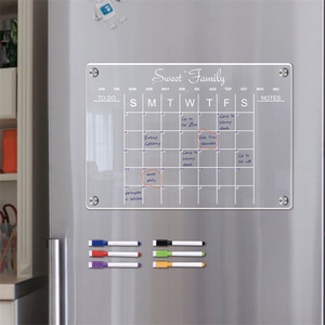 Al por mayor nevera magnética acrílica <span class=keywords><strong>planificador</strong></span> mensual con <span class=keywords><strong>planificador</strong></span> semanal calendario pizarra blanca juego de borrado en seco para calendario de pared - Product Image 4