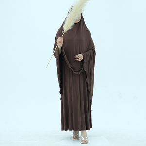 Mexizo è durato abbigliamento islamico Dubai Modesty volant 2 pezzi preghiera Abaya Set Khimar Plus Size abito da preghiera per donne musulmane abito da preghiera - Product Image 4