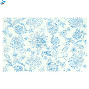 <strong>White</strong> Cotton <strong>Voile</strong> With Blue Embroidery Threads Breathable Floral Pattern Cotton Embroidery Fabric for Woman Apparel Garment - Product Image 6