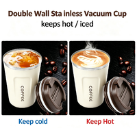 Mug à café isotherme en acier inoxydable de 13 oz, gobelet isotherme à double paroi en acier inoxydable pour le bureau et la maison