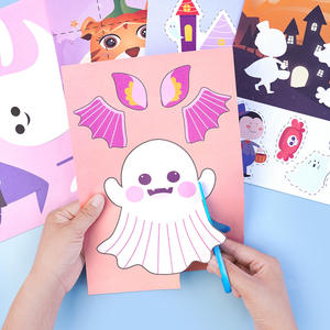 Kit d'artisanat pour enfants, éducation préscolaire, <span class=keywords><strong>Halloween</strong></span>, éveil, livre créatif en papier découpé fait à la main, dessin animé - Product Image 2