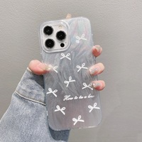 Beliebtes Design Laser-Glitzer Schleifenknoten Federgarn Handyhülle für iPhone 16 15 13 12 Pro Max mit Schleifenknoten-Perlen-Armband-Cover