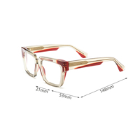 Montures de lunettes surdimensionnées tendance personnalisées 2026 pour femme, en acétate, carrées, pour verres correcteurs