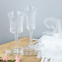 Ensemble de verres à vin et à champagne en cristal transparent vintage à motif diamant, gobelets à vin rouge gravés, verres à eau pour la décoration de mariage
