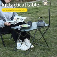 Table pliante tactique d'extérieur soigneusement sélectionnée - Table rectangulaire portable en acier au carbone pour le camping et les pique-niques