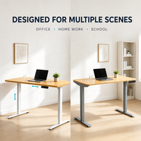 Piétement de bureau électrique réglable en hauteur à moteur unique, base de table assis-debout ergonomique, pieds de table de bureau relevables 2 niveaux