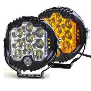 JHS alta calidad 7 pulgadas 90W Faro de alta potencia de doble color DRL luz de conducción <span class=keywords><strong>antiniebla</strong></span> todoterreno camioneta recargable luz de trabajo - Product Image 1