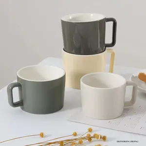 Logo disesuaikan 10oz/11oz pegangan persegi Mug keramik kecil cangkir kopi keramik pegangan persegi personalisasi cangkir keramik Mug Mini