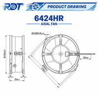 Ventilateur axial 6424HR DC 24V 172mm 480m³/h à roulement à billes haute vitesse pour remplacement de ventilation de module onduleur et armoire