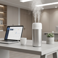 Humidificateur à réservoir d'eau en acier inoxydable 316, double pulvérisation, brumisateur ultrasonique, 800 ml, fonction minuterie pour la maison, le bureau, la voiture