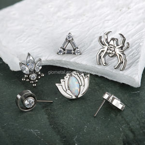 Giometa Implant Titanium Marquise Feuille Threadess End Labret Tragus Daith <span class=keywords><strong>Helix</strong></span> <span class=keywords><strong>Piercing</strong></span> Boucles d'oreilles Bijoux de corps en gros - Product Image 4