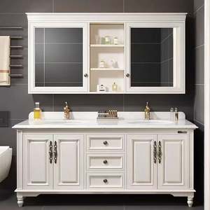 Good Selling Modern Design Bathroom Cabinet Euro Style Solid Wood Freestanding Bathroom <b>Vanity</b> - Product Image 4