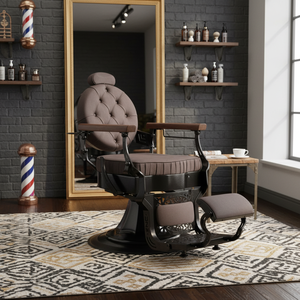 Modern Design Durable Metal Iron Foldable Barber <b>Chair</b> for Comfort Outdoor Mall Warehouse Workshop Use Salon Furniture 15-30 - Product Image 3
