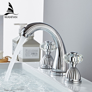 8in rộng rãi bồn rửa phòng tắm vòi nước 2 xử lý chải vàng phòng tắm vòi nước đồng thau lưu vực vòi nước cho phòng tắm - Product Image 3