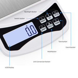 Changxie 1Kg Để 10Kg 0.1G Gram Độ Chính Xác Trọng Lượng Mảnh Đếm Điện Tử Kỹ Thuật Số Quy Mô Nhà Bếp Với 7 Đơn Vị Và Chức Năng Phím - Product Image 5