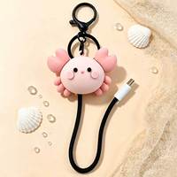 Câble USB-C vers USB-C 60W personnalisé avec figurine de dessin animé, cordon de chargement mignon pour sac, plusieurs designs, câble de données