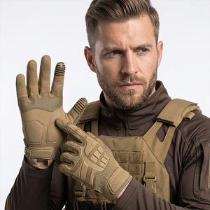 DFU4 <b>Black</b> Full Finger Tactical <b>Gloves</b> Breathable <b>Mesh</b> Anti-wear Training Outdoor Sports <b>Gloves</b> <b>Black</b> Tan Color Available - Product Image 2