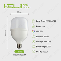 Ampoule LED de haute qualité en gros, 5W, 400LM, culot E27/B22/E26, 7000K, pour usage résidentiel et commercial