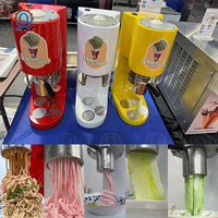 QDMECH acier inoxydable Spaghetti presse Machine à crème glacée haute capacité forme de nouilles doux servir pâtes crème glacée à vendre