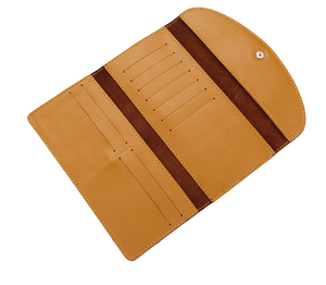 Túi cầm tay nữ bằng da thật màu nâu và ví nữ Túi xách thời trang có nút từ tính - Product Image 5