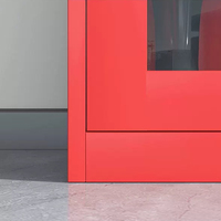 Armoire de lutte contre l'incendie en verre trempé à 3 portes avec serrure à clé, boîte d'hydrant et armoire pour tuyaux d'incendie – Vente en gros