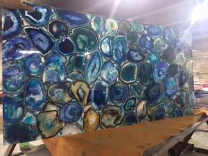 Piedra de ónix semipreciosa de ágata azul de nuevo diseño para pared, decoración Interior de lujo, hogar, Hotel, restaurante - Product Image 6