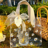 Sac fourre-tout transparent en PVC gelée, imperméable, pas cher, avec logo personnalisé, pour le shopping