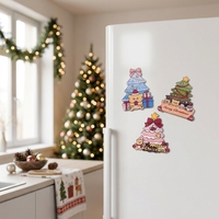 Aimants de réfrigérateur de Noël à motifs de dessins animés, autocollants magnétiques mignons, ensemble de décoration de vacances, cadeau pour la maternelle