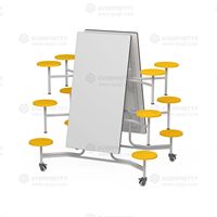 Dernier modèle de mobilier de cantine pliable de style moderne Ensemble pour école campus restaurant Table à manger et chaises mobiles