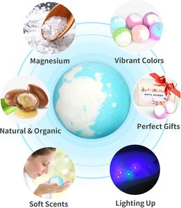Set <span class=keywords><strong>Regalo</strong></span> di 6 Bombe da Bagno Luminose Fatte a Mano, Etichetta Privata, Organiche e Naturali, LED Spa Fizzies di Lusso, Vendita all'Ingrosso Personalizzata - Product Image 4