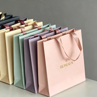 Tas Kertas Keras Putih Daur Ulang dengan Logo Kustom, Pegangan Anti-Robek, Penyangga Beban Stabil, untuk Kemasan Penjualan Kosmetik, Butik, dan Parfum