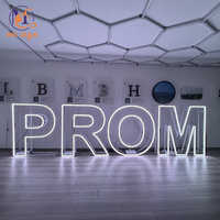 Lettres lumineuses LED pour événements, grandes lettres en métal de 4 pieds et 5 pieds, RGB, pliables, lettres néon pour la décoration de fêtes d'anniversaire et de mariages