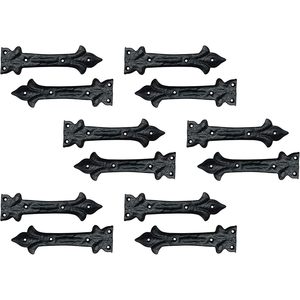 Coshik Exports - Juego de 12 Bisagras de Hierro Fundido Antiguo de 6.5 Pulgadas, Color Negro Mate Rústico, para Montaje en Puerta - Product Image 4