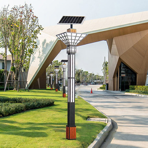 Lampadaire de jardin extérieur en métal avec abat-jour en verre LED, lumière blanc chaud doux 2700K, IP66, non-démontable, AC 220V, capteur de mouvement, alimenté par énergie solaire - Product Image 6