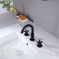 Robinet de baignoire autoportant en laiton noir de luxe, finition standard hôtelière, vente chaude