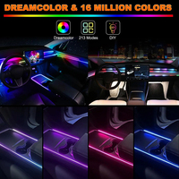 Bande lumineuse LED pour voiture RGB 12V DC résistante aux UV, plug-and-play, programmable par USB, éclairage d'ambiance intérieur automobile