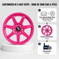 Velg Tempa Monoblock Custom 6061-T6 18 19 20 Inch 5 Palang Warna Pink Metalik dengan Pelek Dalam Alloy untuk BMW Audi Mercedes Benz