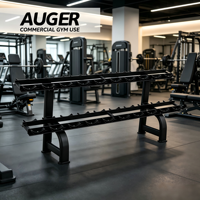 Support de rangement pour haltères AUGER Commercial à 2 niveaux pour 10 paires, en acier robuste avec protections