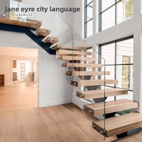 Escalier intérieur en acier et bois à poutres droites, pour loft, duplex, poutres obliques, mezzanine, maison, simple, personnalisé, DIY