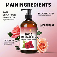 Huile de fleur de rose naturelle 500ml, distillée à la vapeur, raffermissante, hydratante, huile de massage pour tous types de peau, soin du corps, spa à domicile, usage quotidien