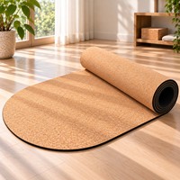 Tapis de yoga en liège Sansd, tissu TPE antidérapant, logo personnalisé, couleur, Pilates, fitness, OEM, vente en gros, usine, tapis de yoga