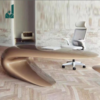 Bureau de direction en bois peint en plastique, design simple et moderne, style italien minimaliste, luxe léger, créatif, 3 tiroirs