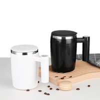 Tasse à agitation automatique personnalisée, gobelet portable en acier inoxydable, tasse à mélange réutilisable, lait, café et eau avec poignée avec couvercle