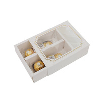 Boîte à gâteau carrée personnalisée de haute qualité, recyclable, avec pelliculage brillant, pour emballage de chocolats blancs, idéale pour les baby showers, transparente
